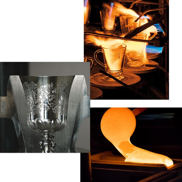 moule acier verre Amboise, rebruleuse et fabrication d'une tuile en verre